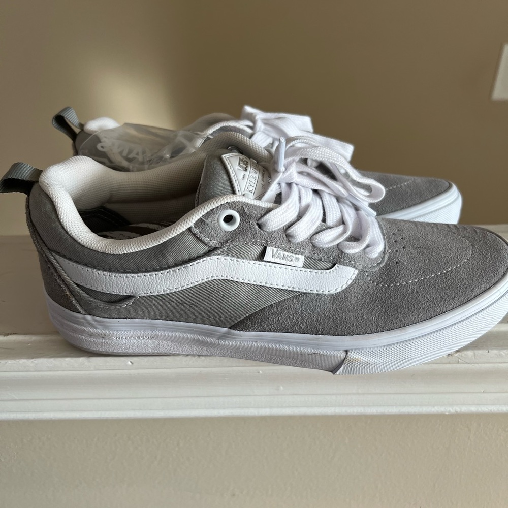 Vans Gray and White Low-Top Sneakers